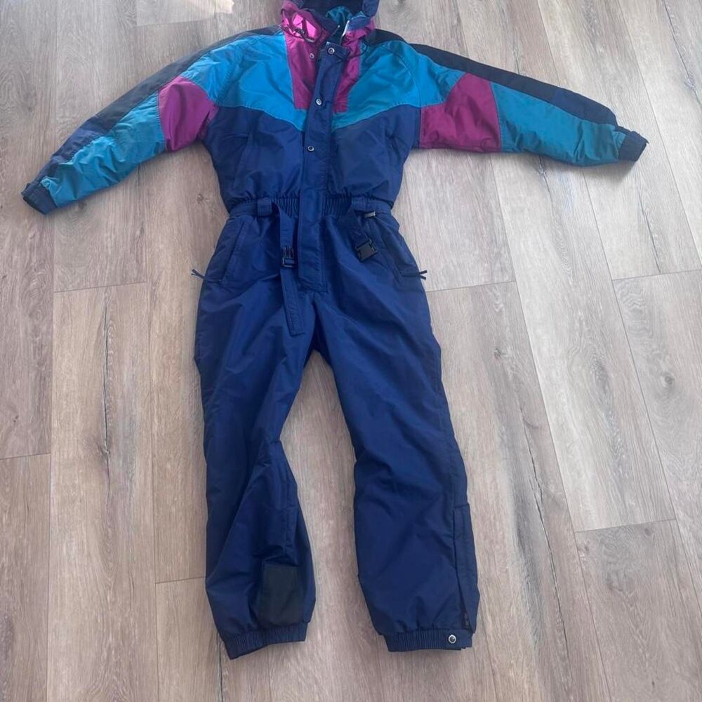 American-vintage Men's Navy and Blue Jumpsuit